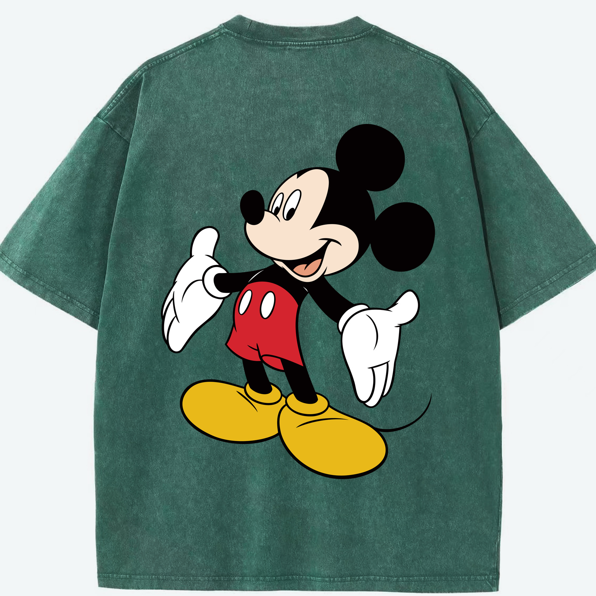 （画像用） ミッキーマウス Mickey Mouse 綿100% ヴィンテージ風 半袖Tシャツ（背面プリント）